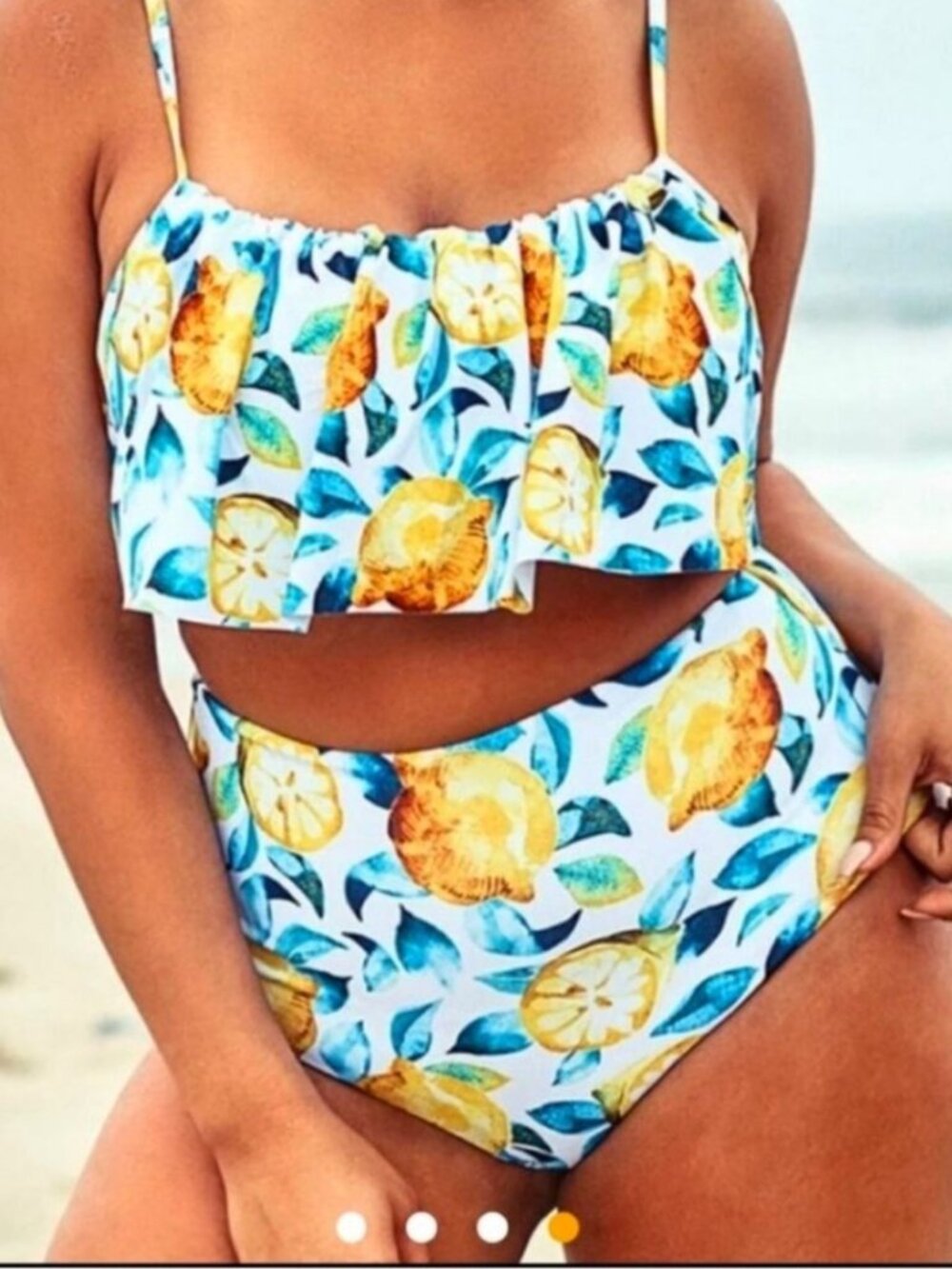 Womens Bikini Set Large Two piece Swimsuit Lemon Cruise XL Bathing Suit 14 Boho